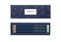 KREDKI CARAN D'ACHE COSMIC BLUE METALICZNE KOLORY 10 SZT W PUDEŁKU