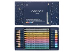 KREDKI CARAN D'ACHE COSMIC BLUE METALICZNE KOLORY 20 SZT W PUDEŁKU